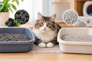 خاک گربه کربندار یا ساده؟ مقایسه کامل مزایا، معایب و انتخاب بهترین گزینه برای گربه